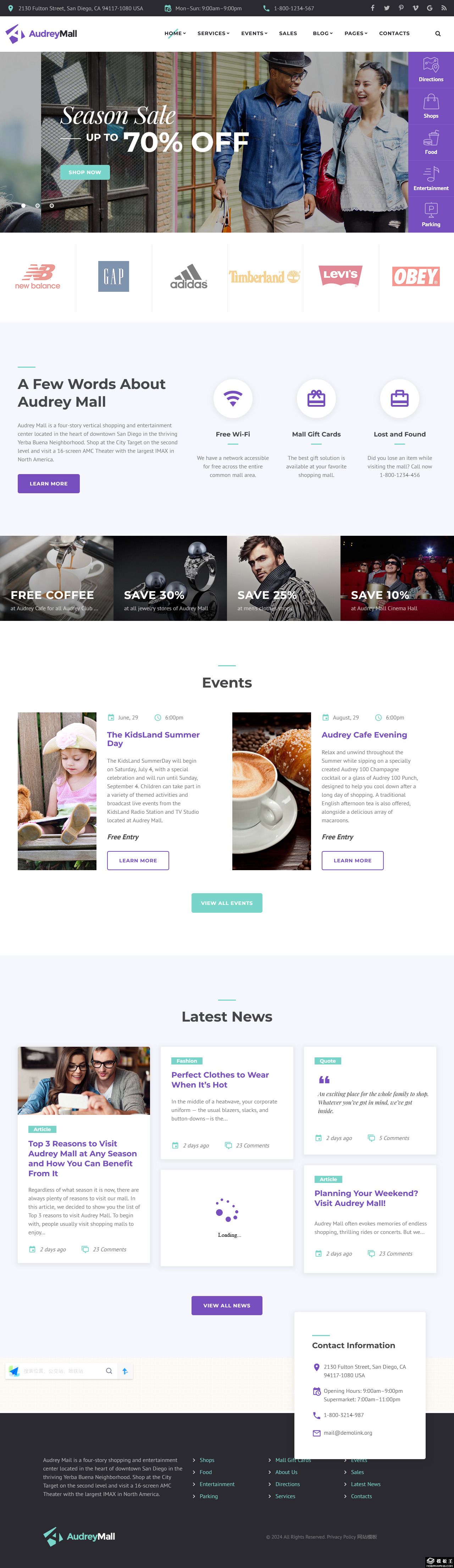 高端时尚综合购物商场网站模板-PC预览