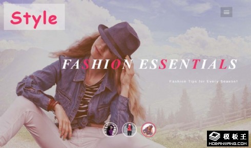 时尚元素设计团队响应式网页模板