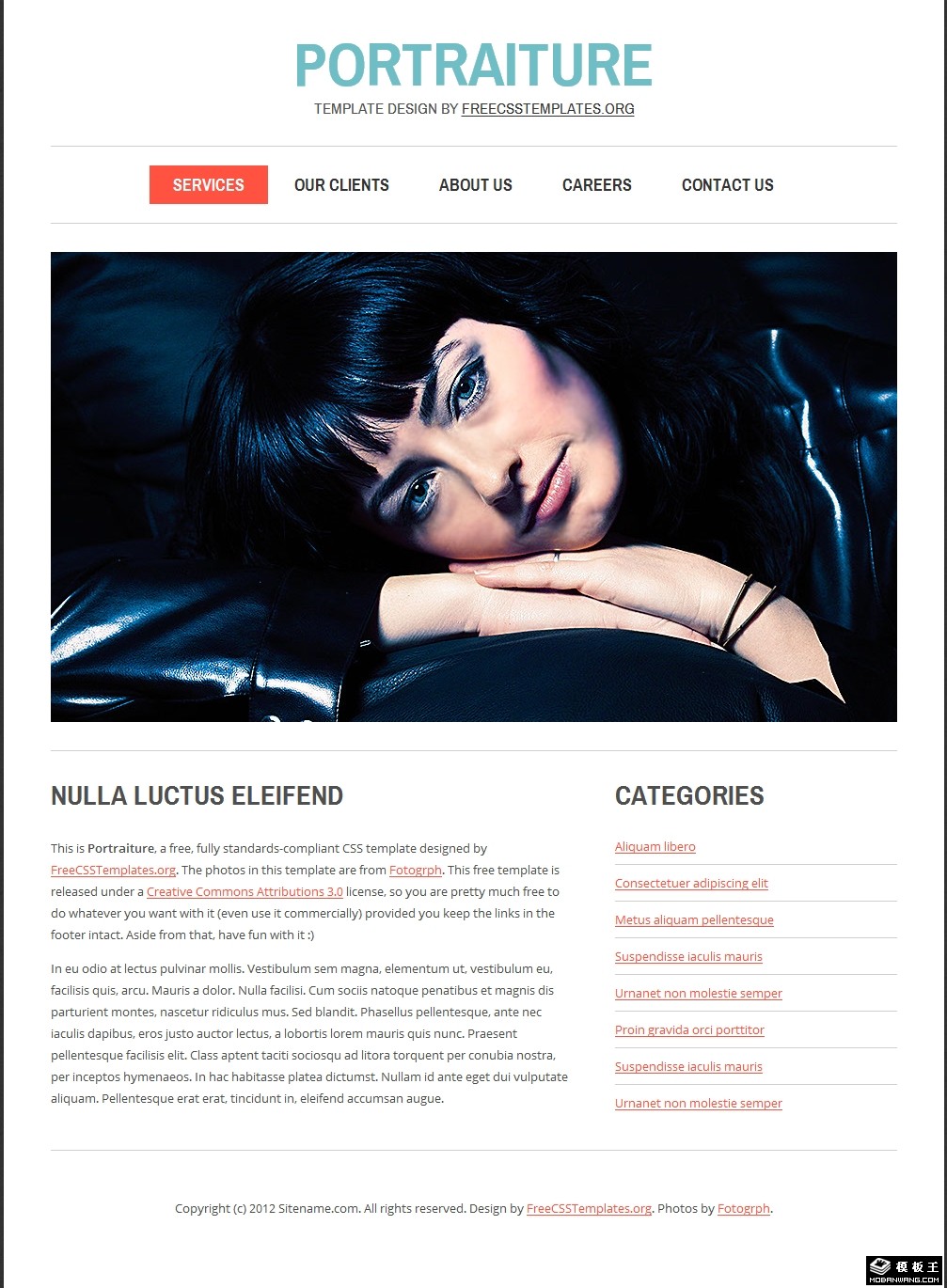 肖像画室介绍网页模板