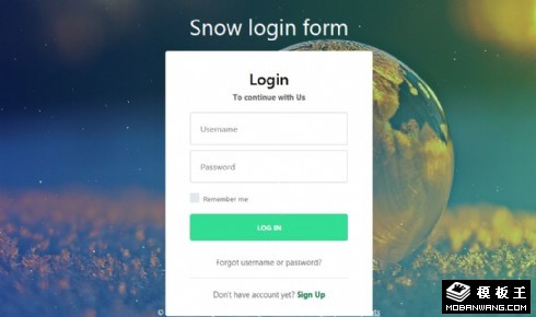 星球登录框响应式网页模板