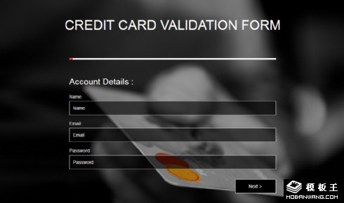 信用卡资料表单步骤响应式网页模板