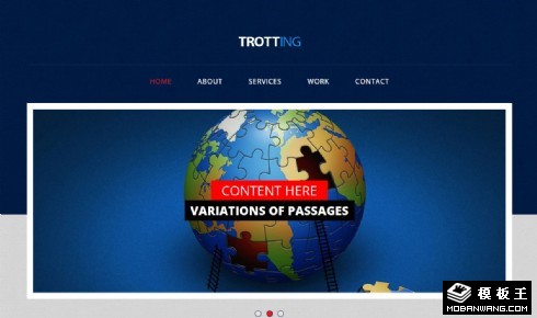 蓝色环球旅行响应式网页模板