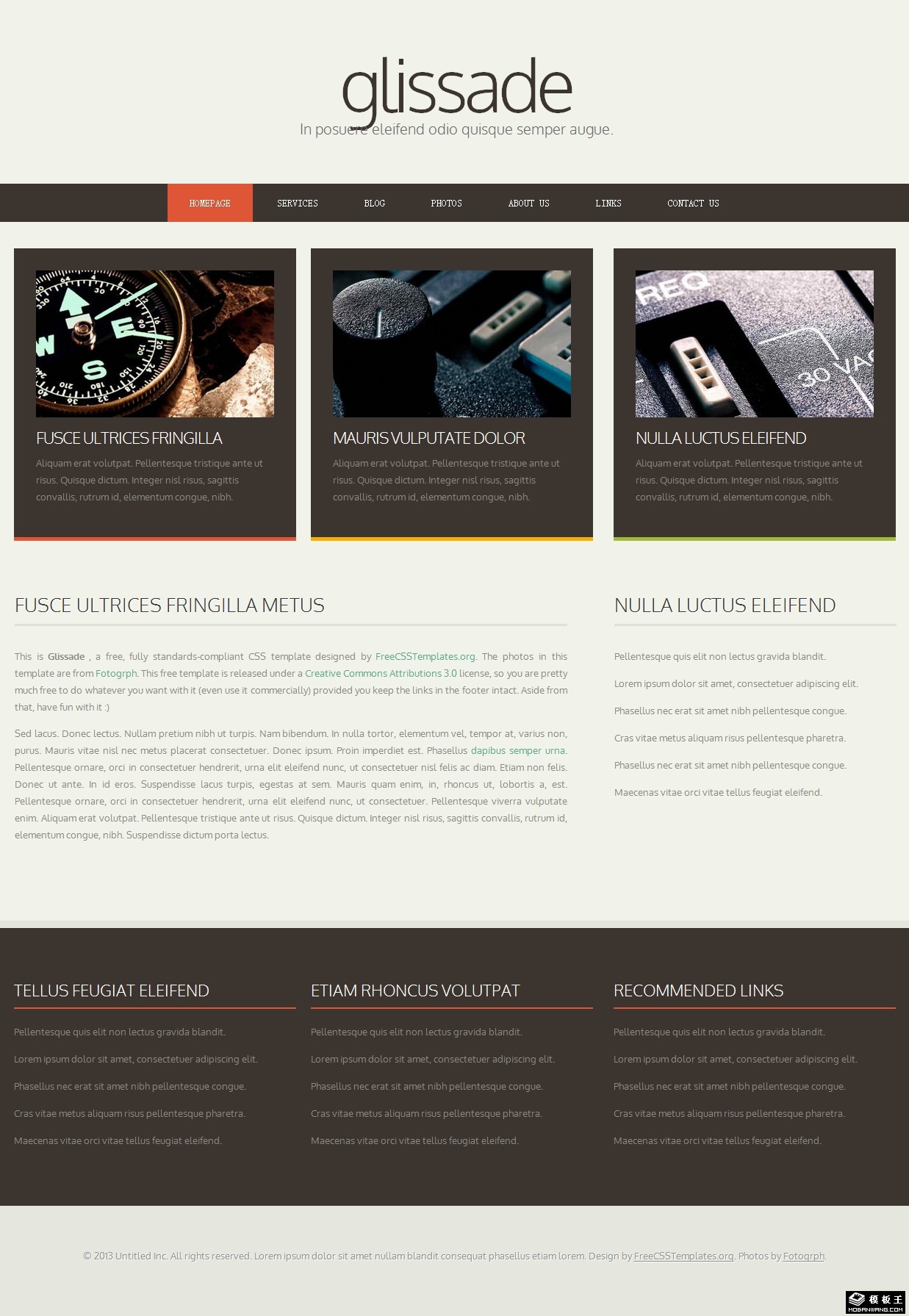 灰黑滑动导航网页模板