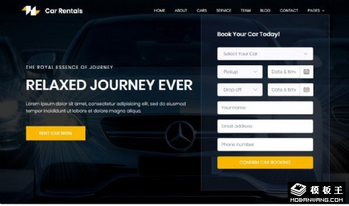 汽车租赁在线展示响应式网站模板