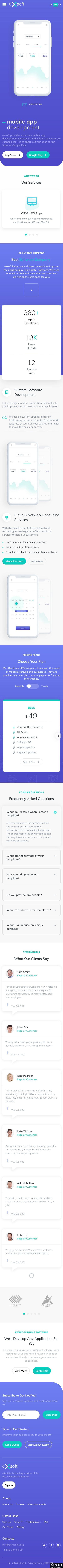 蓝绿移动APP开发科技企业网站模板-手机预览