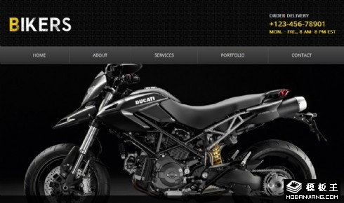 黑色越野摩托车销售网页模板