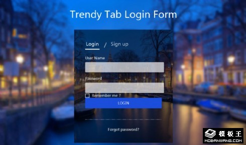 华丽水城登录表单响应式网页模板