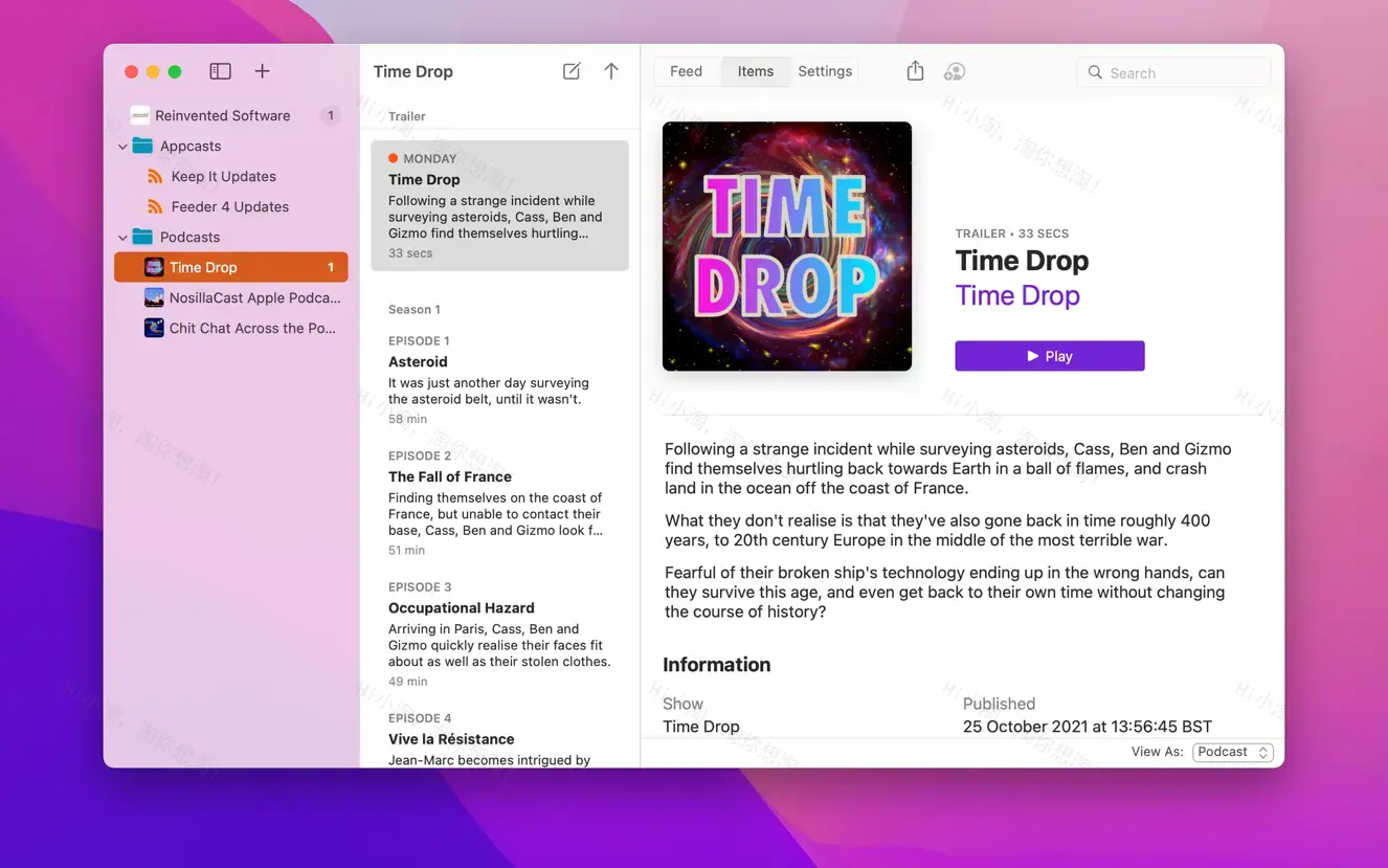 Feeder 4 For Mac v4.7.1 RSS发布订阅器