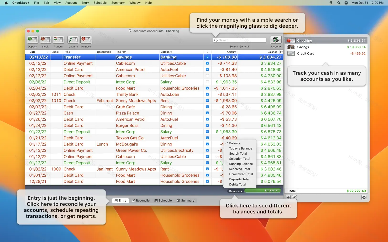 CheckBook Pro For Mac v2.7.30 财务管理软件