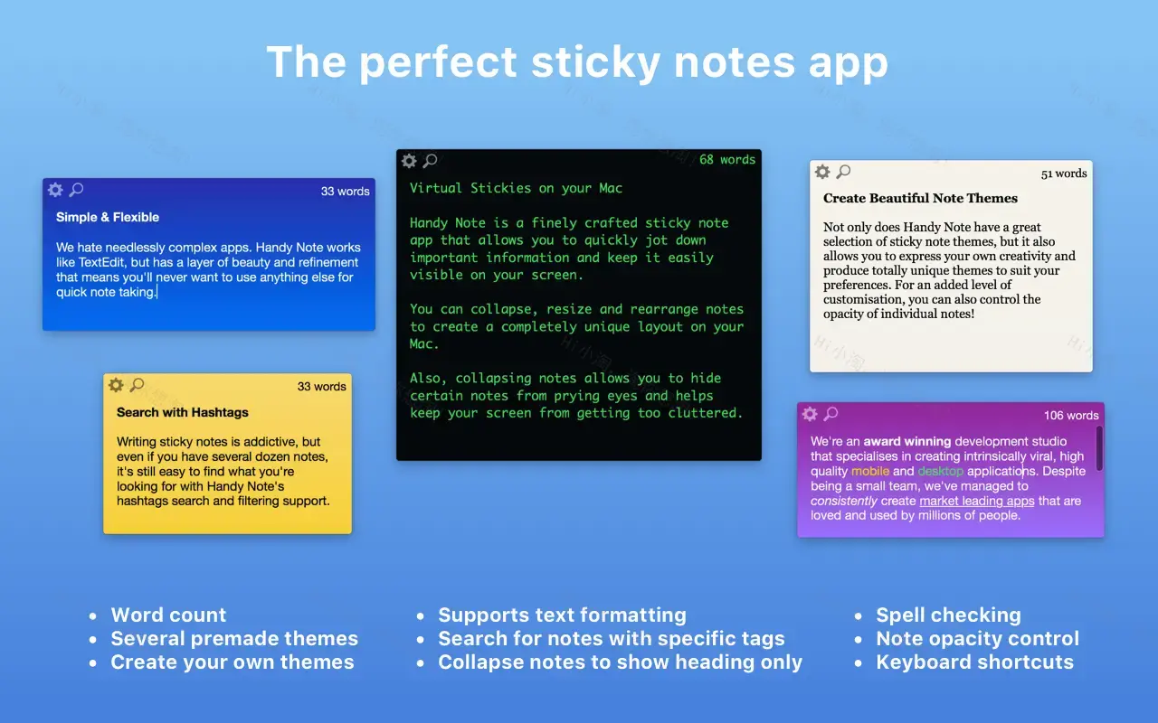 Handy Note For Mac v1.1.1 便签工具