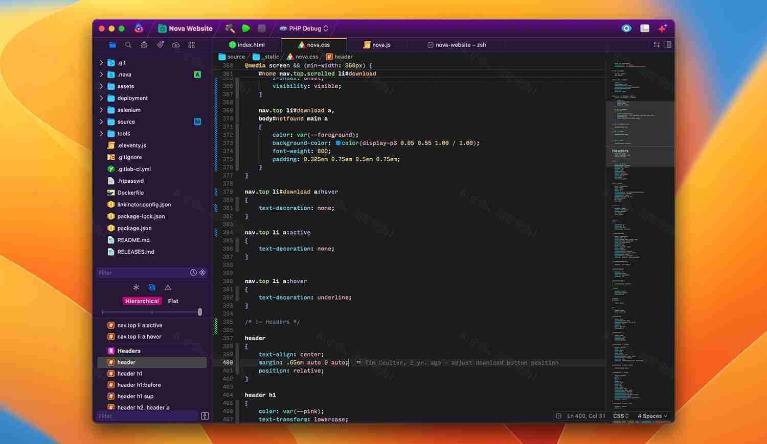Nova For mac v12.4  Mac 强大的代码编辑器
