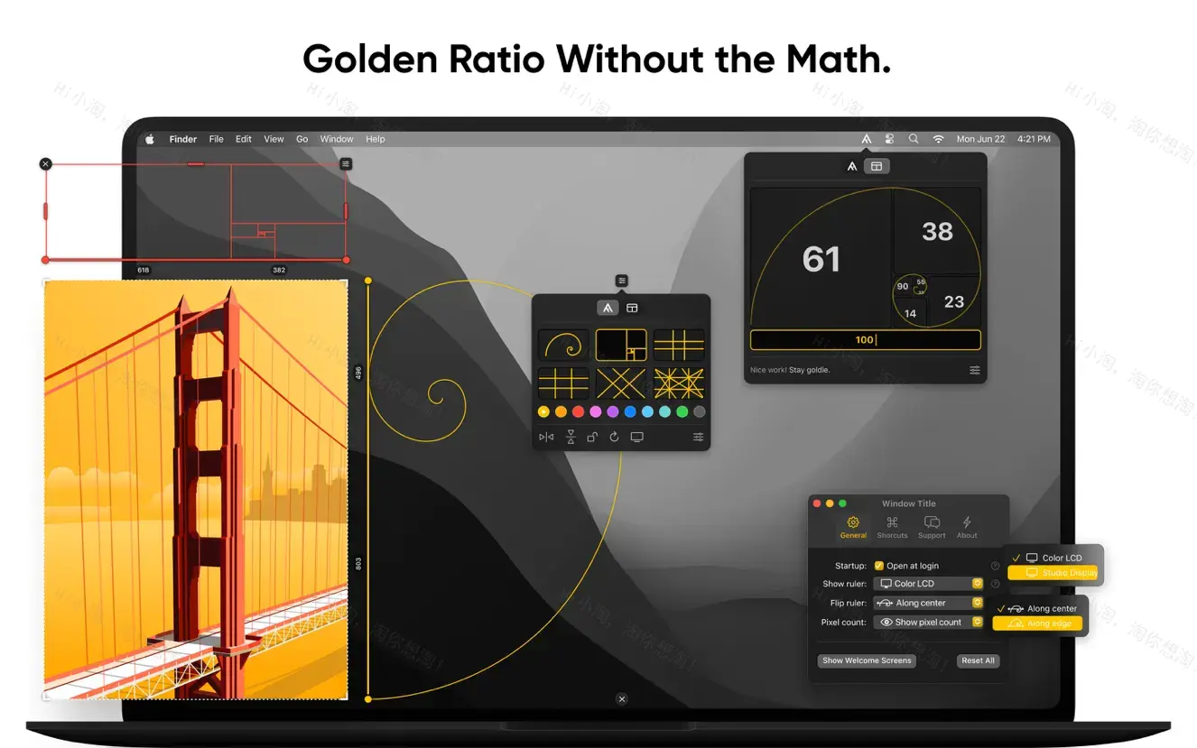 Goldie App For Mac v2.2.2 在Mac上测量和可视化黄金比例软件