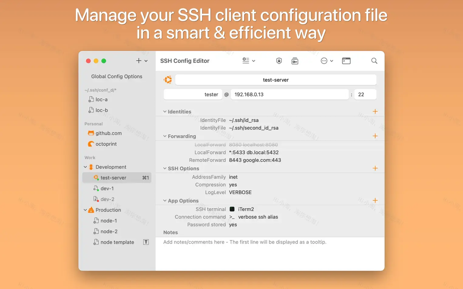 SSH Config Editor For Mac v2.6.7 SSH客户端配置工具
