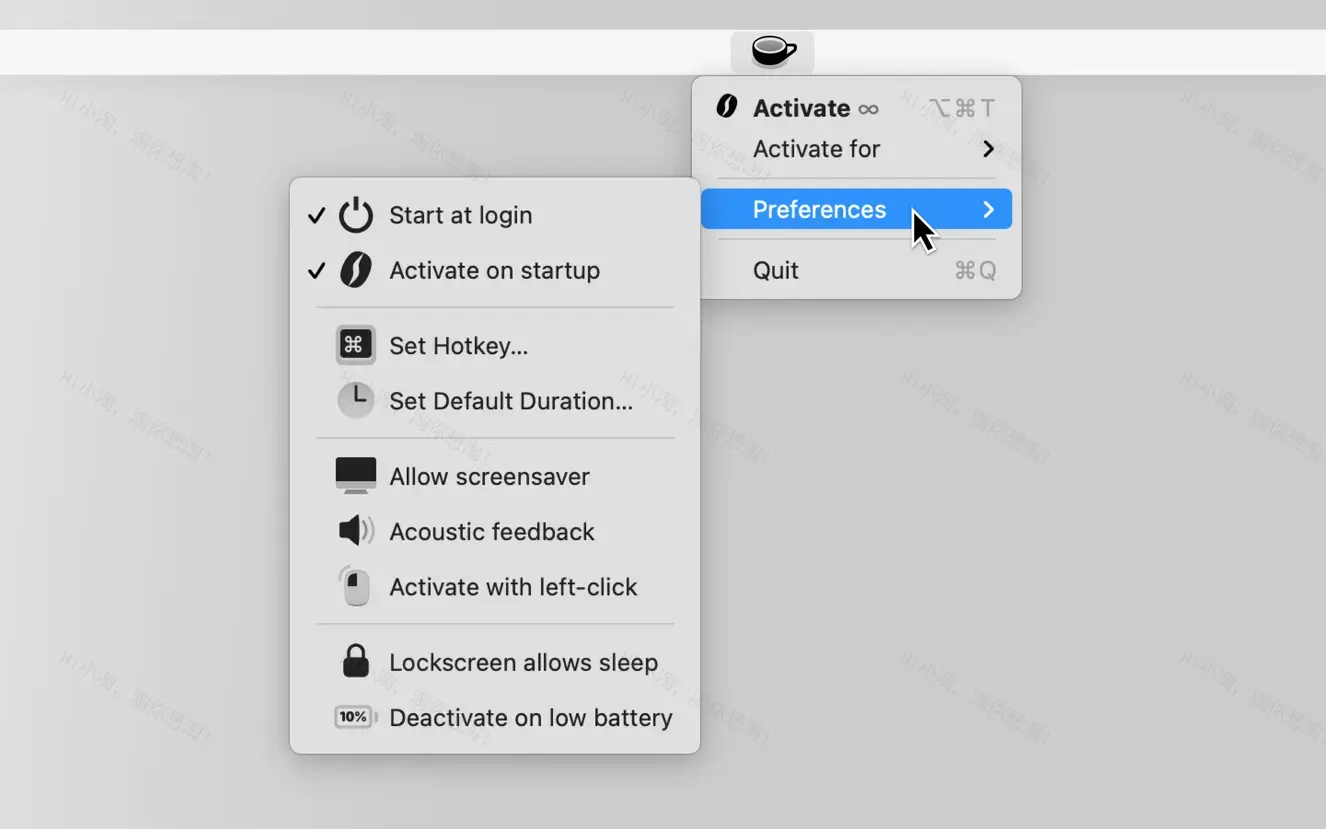 Theine For Mac v3.6 防止 Mac睡眠调暗屏幕或启动屏幕保护程序