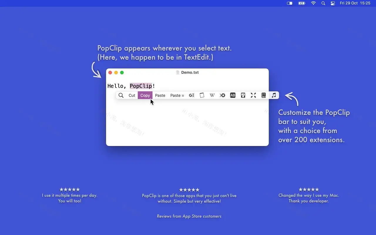 PopClip For Mac v2024.12 剪贴板管理工具