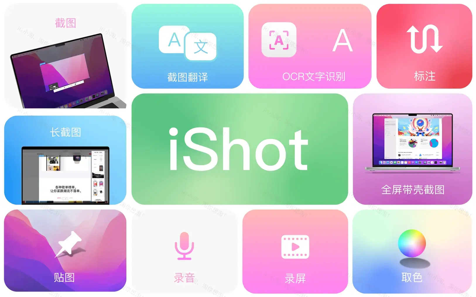 iShot Pro For Mac v2.5.5 截图录屏录音OCR翻译取色工具