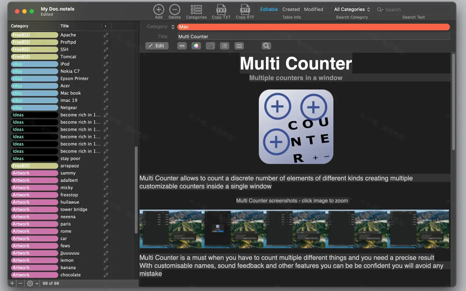 NoteList For Mac v4.3.4 笔记处理工具