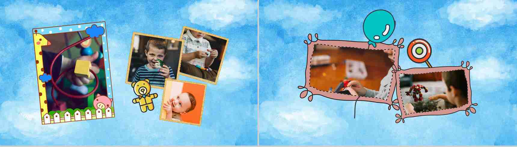 蓝色气球主题快乐暑假PPT模板-3