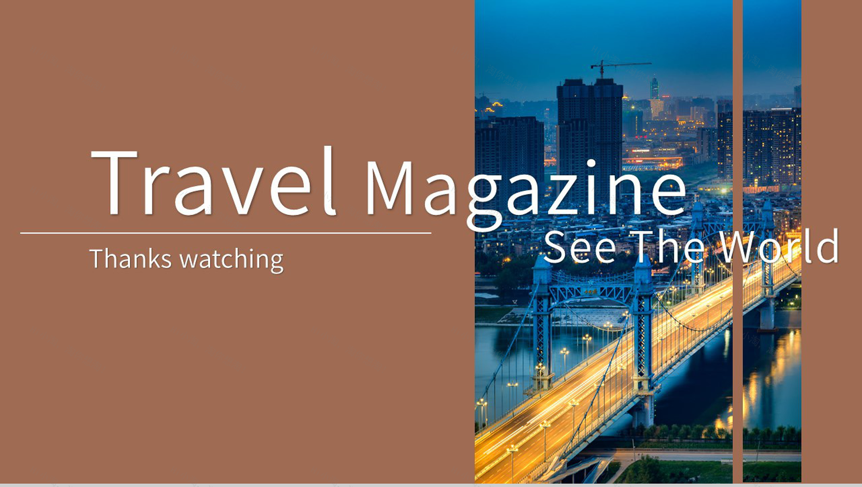 红棕杂志欧美风美国纽约旅行纪念相册PPT模板-11