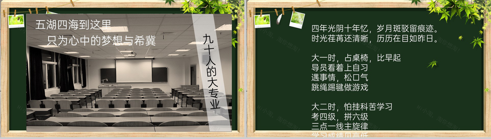 绿色黑板风20XX届毕业班同学聚会纪念相册PPT模板-3