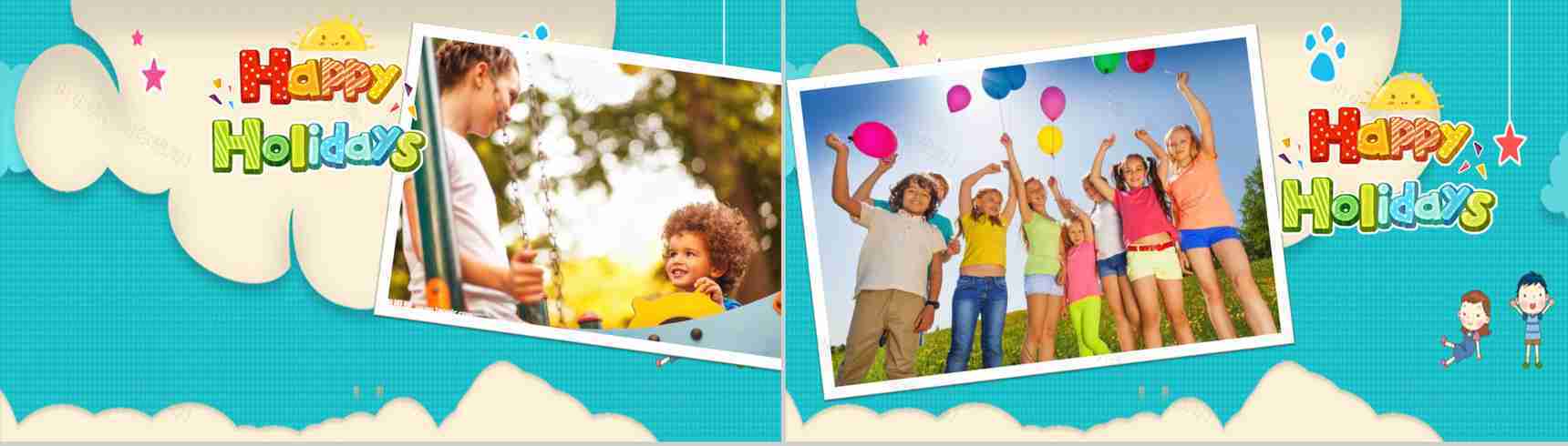 玩转暑假主题相册PPT模板-5