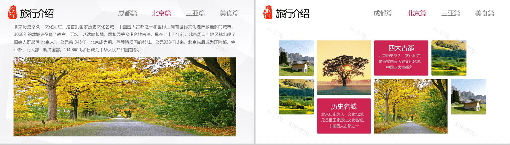 简约简洁旅游摄影旅行日记相册纪念动态PPT模板-5