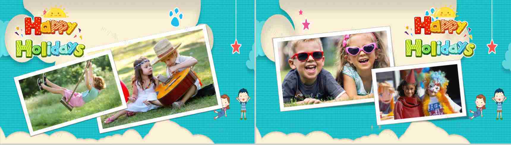 玩转暑假主题相册PPT模板-2