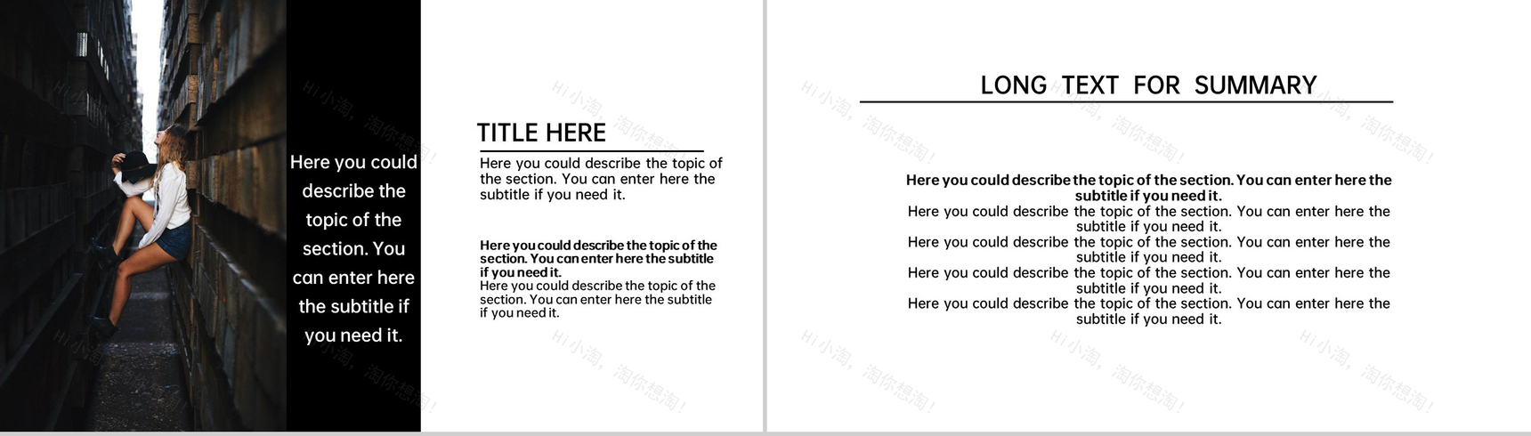 黑色简约欧美风一个人旅行的美好时光旅行纪念相册PPT模板-7