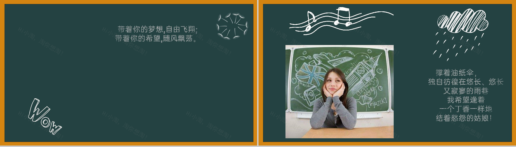 黄色黑板风致我们即将逝去的青春毕业纪念册PPT模板-3