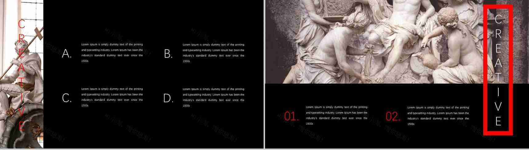 装逼专用简历画册美术PPT模板-11