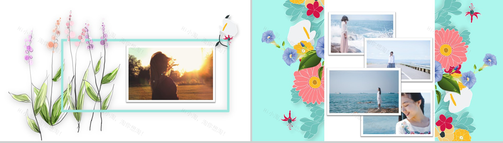 创意花朵唯美毕业季青春纪念相册PPT模板-3