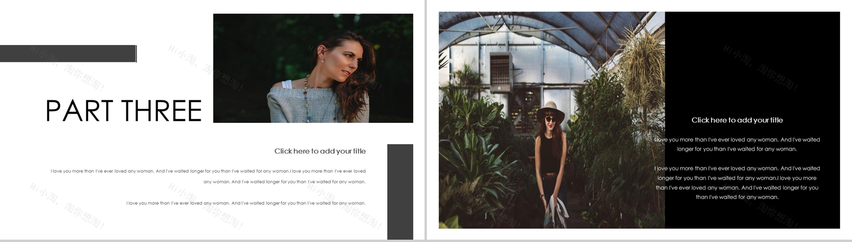 欧美杂志风时尚摄影素材相册作品集PPT模板-8