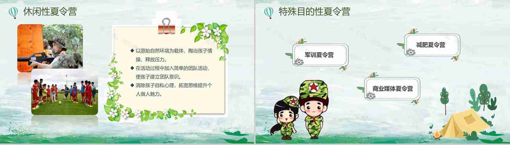 儿童青春阳光军训PPT纪念相册模板-6