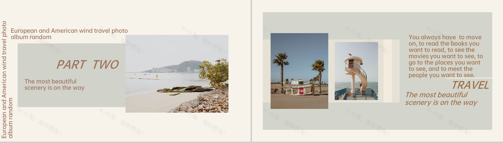 棕色欧美风旅行纪念相册旅行随记PPT模板-4