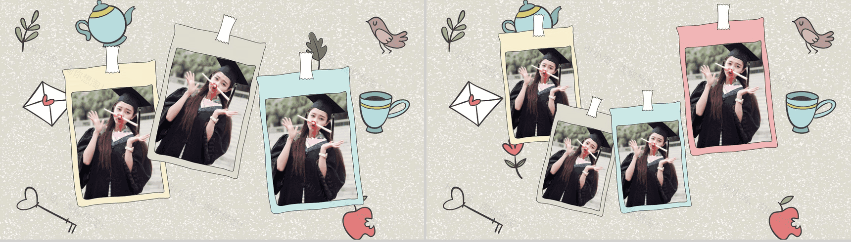 青春卡通动漫风毕业典礼纪念专用PPT模板-4