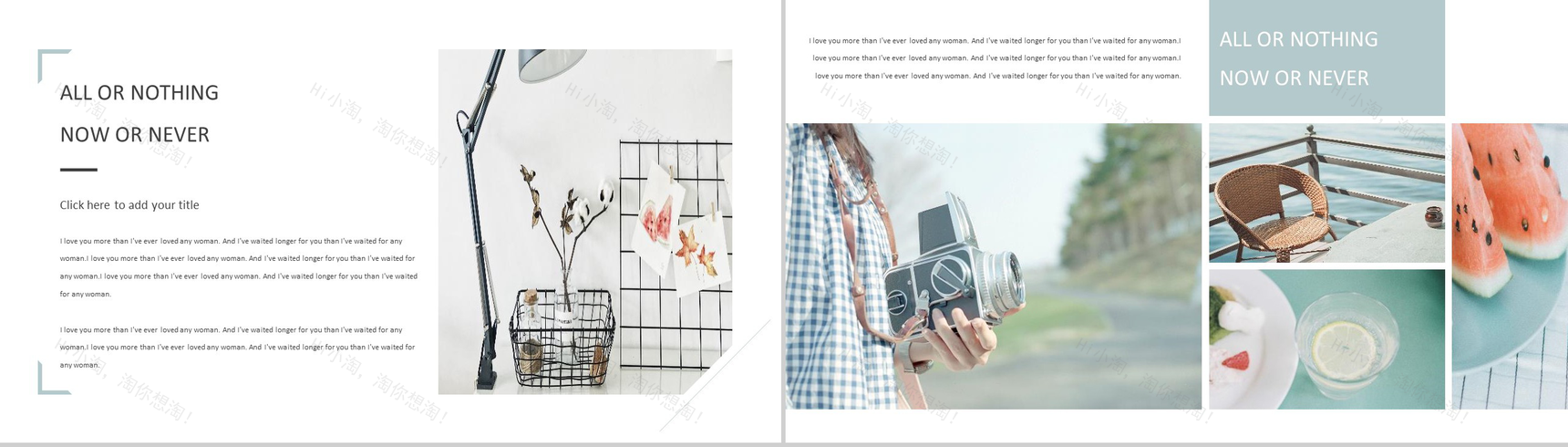 文艺唯美杂志风摄影集相册PPT模板-7