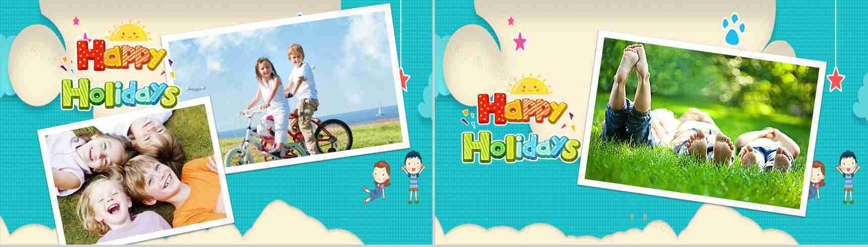 玩转暑假主题相册PPT模板-3