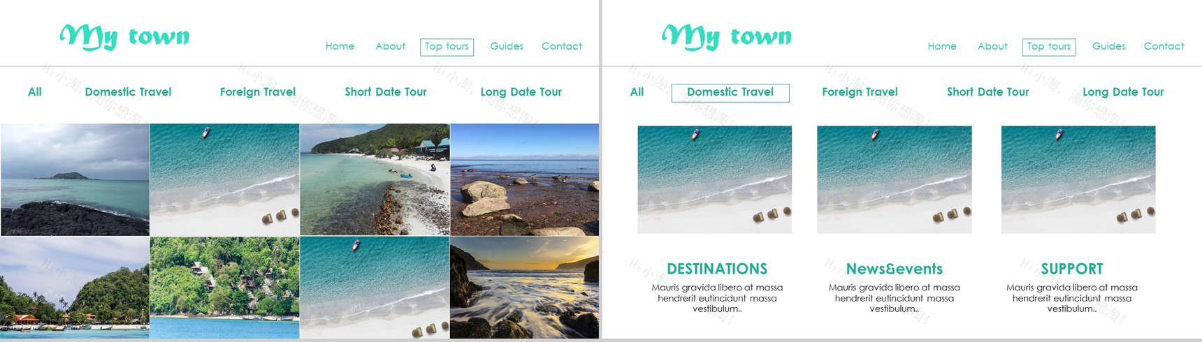 大气美丽海岛度假风旅游观光PPT模板-4