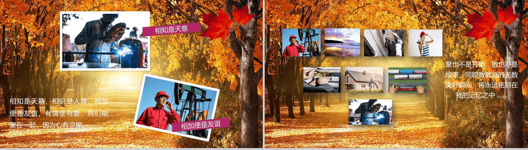 员工老师退休欢送会电子相册PPT模板-8