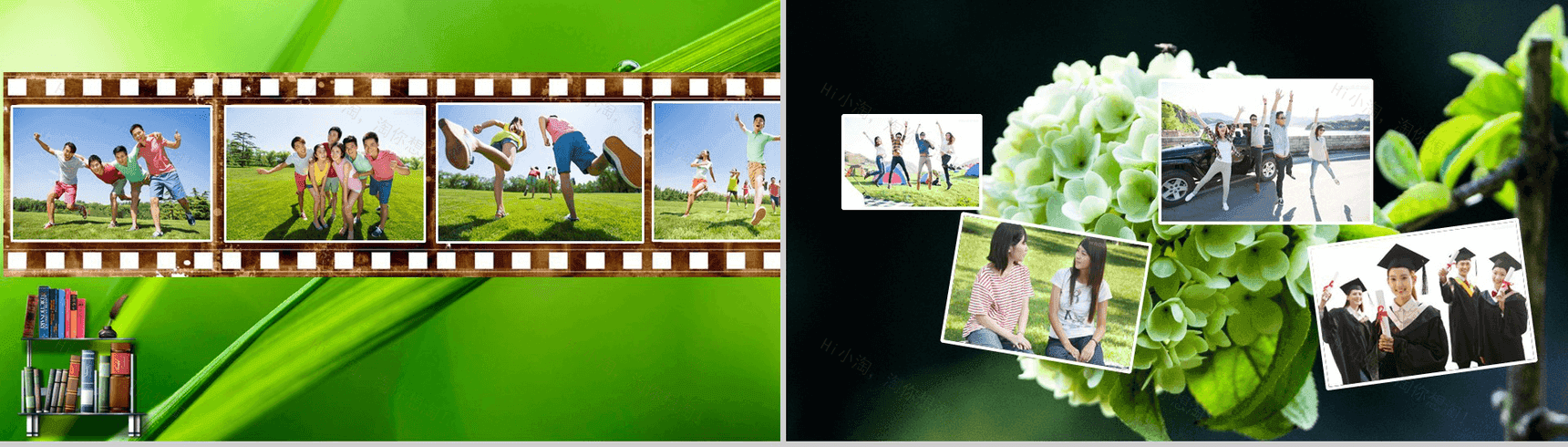 绿色简约致青春毕业同学纪念相册PPT模板-9