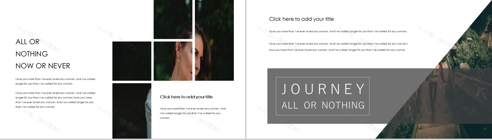 欧美杂志风时尚摄影素材相册作品集PPT模板-12