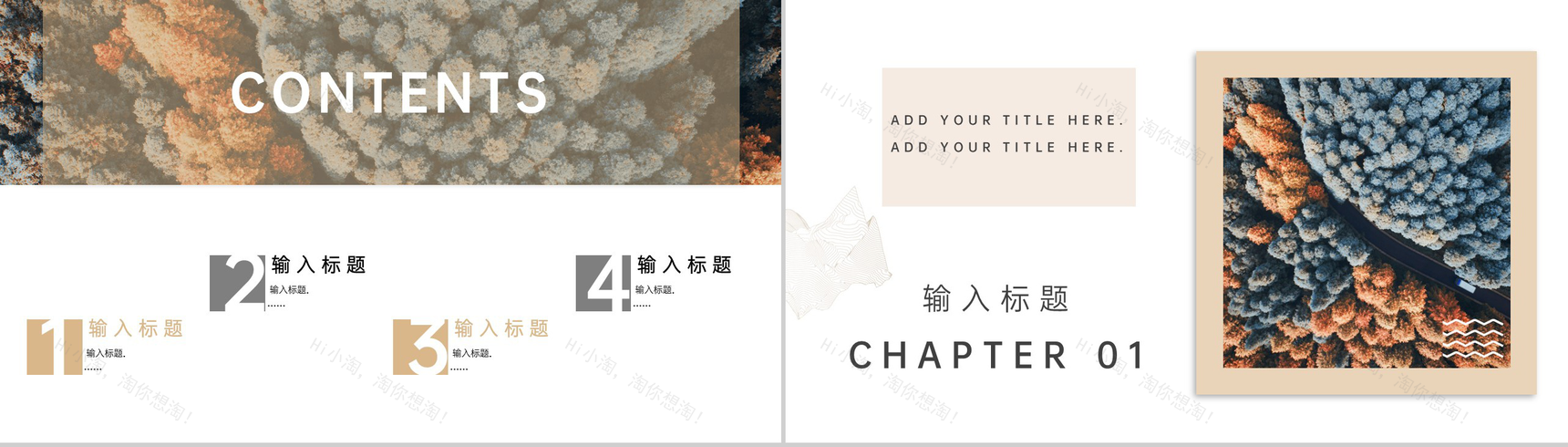 棕色简约小清新风旅行风光旅行纪念册PPT模板-2