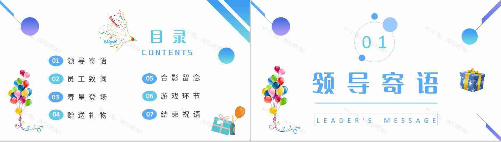 可爱公司员工生日会活动方案策划纪念电子相册通用PPT模板-2