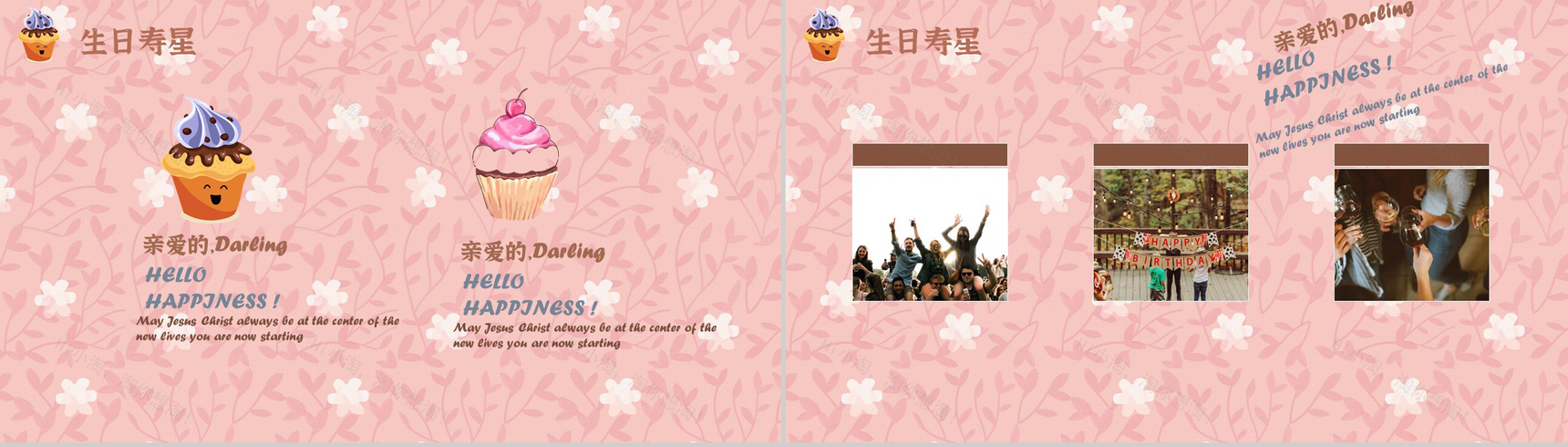 卡通生日快乐公司员工庆生员工生日会成长相册记录PPT模板-3