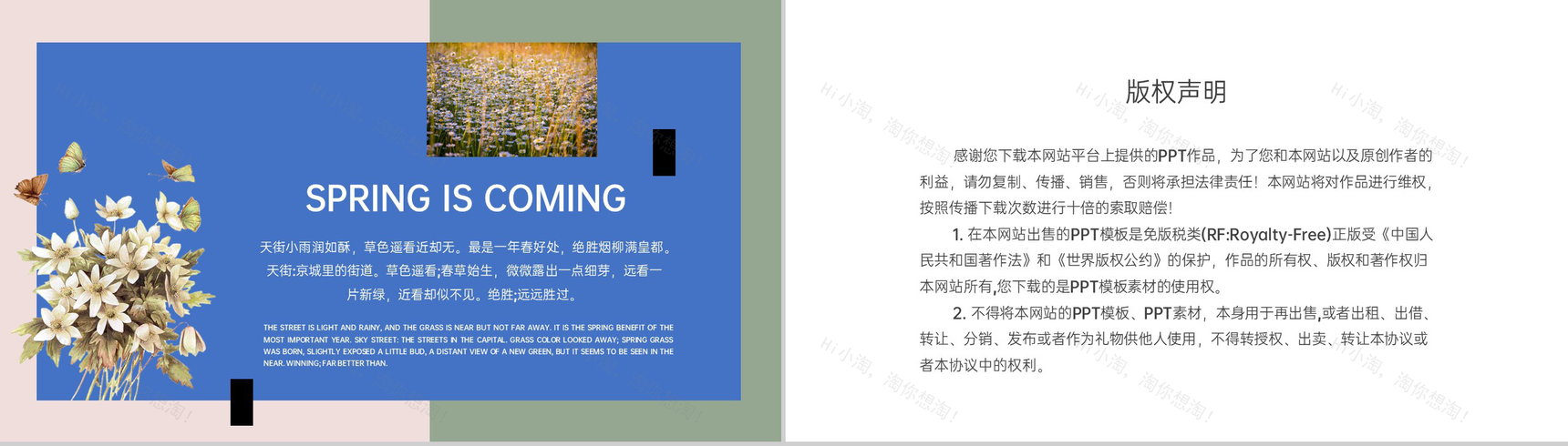 绿色小清新简约风春季旅游踏青纪念相册PPT模板-10