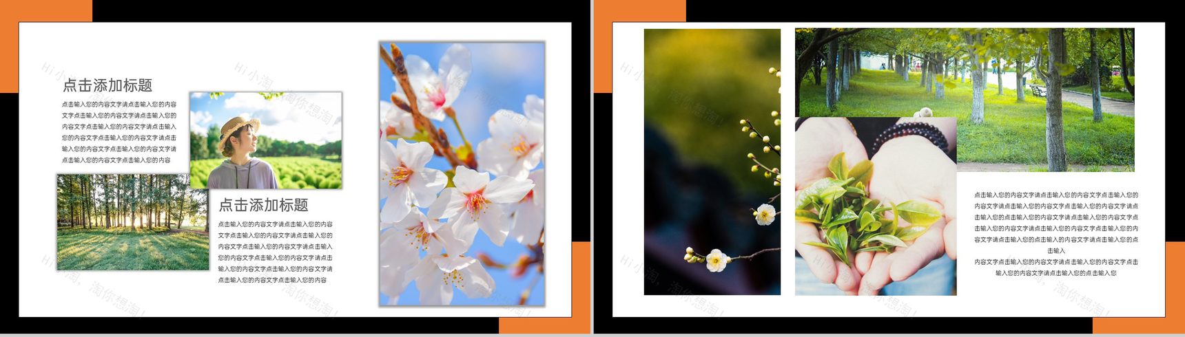 撞色简约个人毕业设计作品展示集PPT模板-8