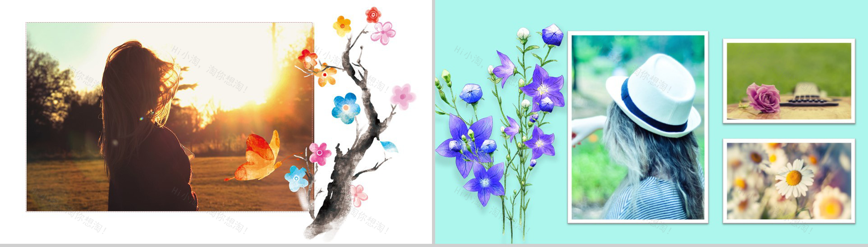 创意花朵唯美毕业季青春纪念相册PPT模板-7