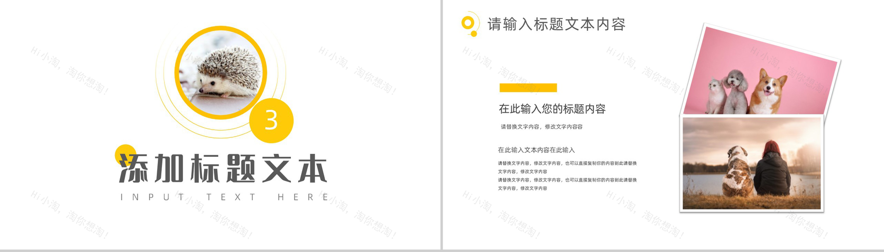 萌宠小动物主题风格PPT模板-6