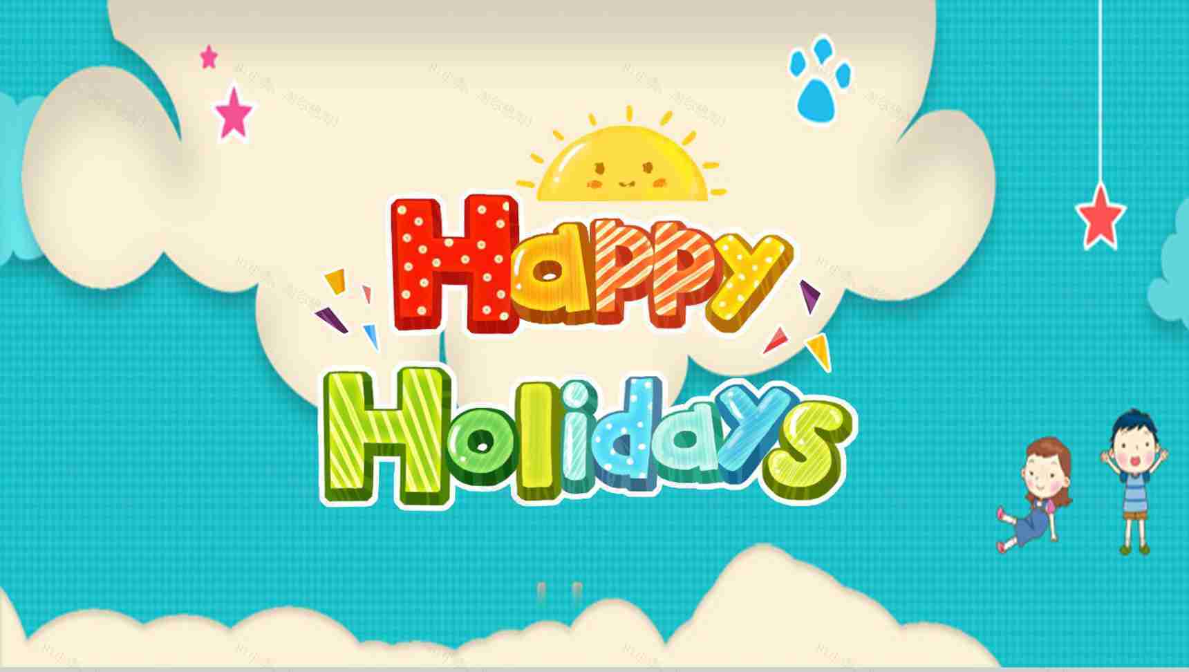 玩转暑假主题相册PPT模板-1