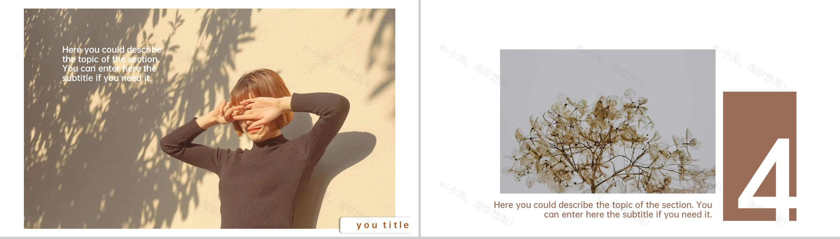 棕色小清新欧美风旅行的日志旅游纪念册PPT模板-7